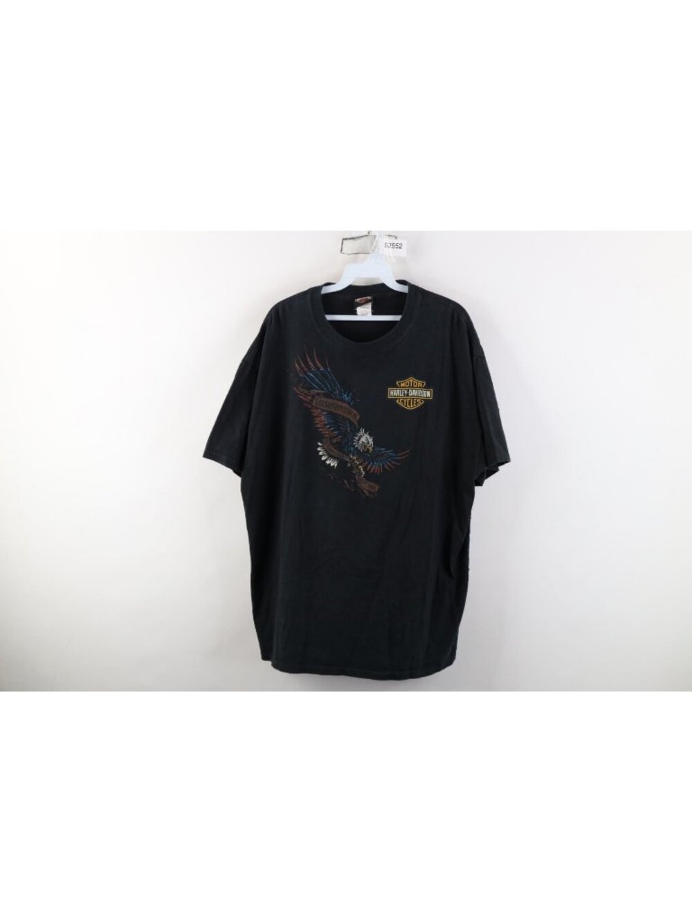 Vintage Y2K Harley Davidson Mens XL Faded Spell Out Eagle Short Sleeve T-Shirt